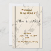 Soft Grey Elegant Wedding Invitation | Romantic &  Kaart (Voorkant)