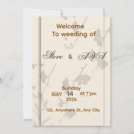 Soft Grey Elegant Wedding Invitation | Romantic &  Kaart