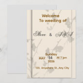 Soft Grey Elegant Wedding Invitation | Romantic &  Kaart (Voorkant / Achterkant)