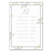 Soft Grey Floral Elegant Wedding Seating Chart Kaart (Voorkant)