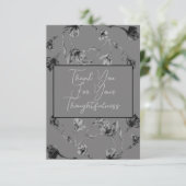 Soft Grey Floral Waterverf Wedding Bedankkaart (Staand voorkant)