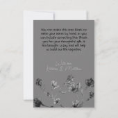 Soft Grey Floral Waterverf Wedding Bedankkaart (Achterkant)