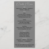 Soft Grey Floral Waterverf Wedding Menu (Achterkant)