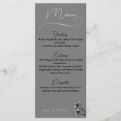 Soft Grey Floral Waterverf Wedding Menu (Voorkant)