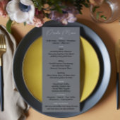 Soft Grey Floral Waterverf Wedding Menu