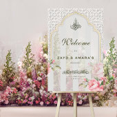 Soft Grey & Florals Islamic Wedding Acrylic Sign Acryl Bord