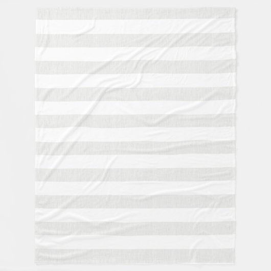 Soft Grey Linen look Stripes Fleece Deken (Voorkant)