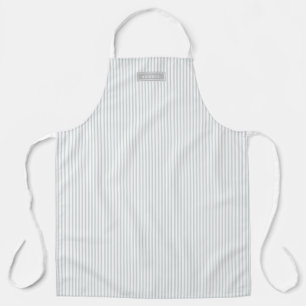 Soft Grey Railroad Stripe Bistro Foodie Schort