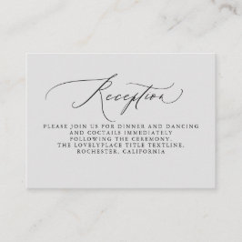 Soft Grey Wedding Receptie Informatie Informatiekaartje