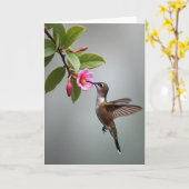 Soft Haze Bird Fotokaart Kaart (Gele Bloem)