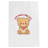 Soft Heart Big Love Cute Teddy Bear Medium Cadeauzakje (Voorkant)