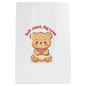 Soft Heart Big Love Cute Teddy Bear Medium Cadeauzakje (Achterkant)