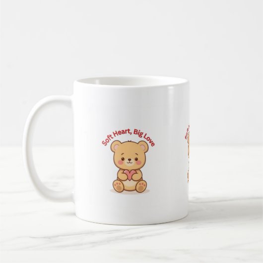 Soft Heart Big Love Cute Teddy Bear Mugs Koffiemok (Links)