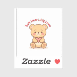 Soft Heart Big Love Cute Teddy Bear Mugs Sticker