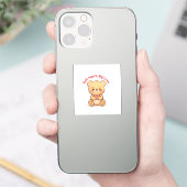 Soft Heart Big Love Cute Teddy Bear Mugs  Sticker (Telefoon)