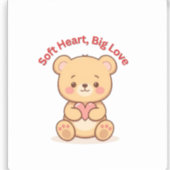 Soft Heart Big Love Cute Teddy Bear Mugs  Sticker (Voorkant)