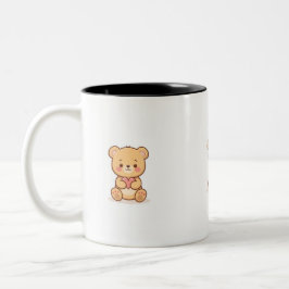 Soft Heart Big Love Cute Teddy Bear Mugs Tweekleurige Koffiemok