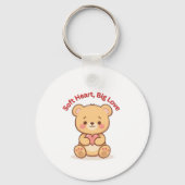 Soft Heart Big Love Cute Teddy Bear Sleutelhanger (Voorkant)