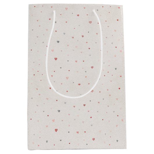 Soft Heart Pattern Gift Bag Medium Cadeauzakje (Voorkant)