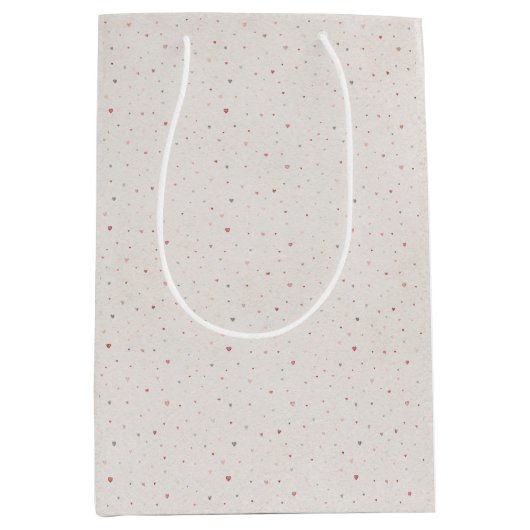 Soft Heart Pattern Gift Bag Medium Cadeauzakje (Voorkant)