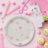 Soft Heart Pattern Paper Plates Papieren Bordje (Feest)