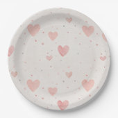 Soft Heart Pattern Paper Plates Papieren Bordje (Voorkant)