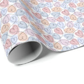 Soft Hearts: Continuous Line Valentijns's Cadeaupapier (Rol Hoek)