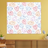 Soft Hearts: Continuous Line Valentijns's Canvas Afdruk (Insitu (Woonkamer))