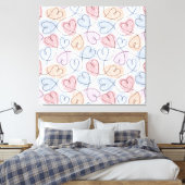 Soft Hearts: Continuous Line Valentijns's Canvas Afdruk (Insitu (Slaapkamer))