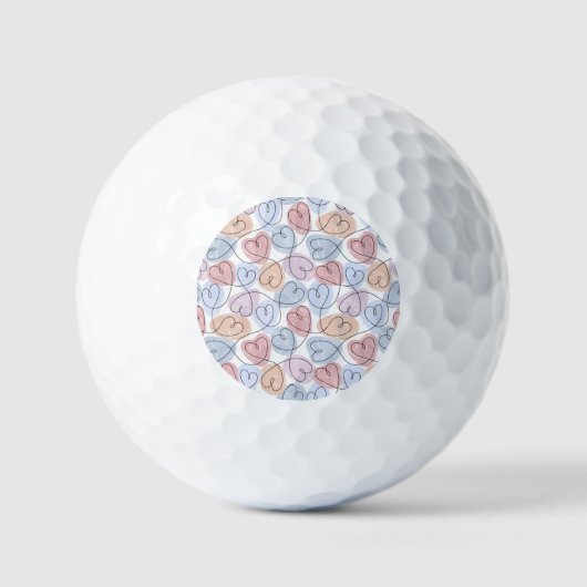 Soft Hearts: Continuous Line Valentijns's Golfballen (Voorkant)