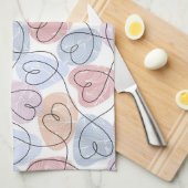 Soft Hearts: Continuous Line Valentijns's Theedoek (Quarter Fold)