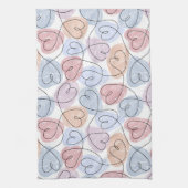 Soft Hearts: Continuous Line Valentijns's Theedoek (Verticaal)