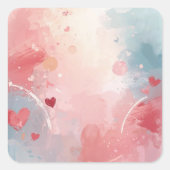 Soft Heartscape Vierkante Sticker (Voorkant)