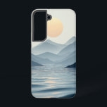 Soft Horizon Peaks telefoonhoesje Samsung Galaxy Hoesje<br><div class="desc">Fijne bergsilhouetten strekken zich uit onder een pastelhemel en roepen een dromerig gevoel van rust en helderheid op.</div>