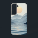 Soft Horizon Peaks telefoonhoesje Samsung Galaxy Hoesje<br><div class="desc">Fijne bergsilhouetten strekken zich uit onder een pastelhemel en roepen een dromerig gevoel van rust en helderheid op.</div>