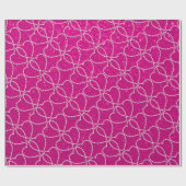 Soft Hot Pink Glitter Diamond Heart Patronen Cadeaupapier (Vlak)