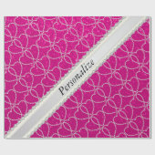 Soft Hot Pink Glitter Diamond Heart Patronen Cadeaupapier (Vlak)