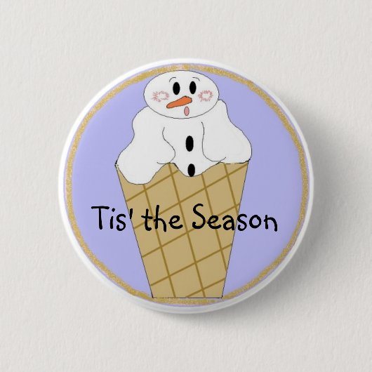 Soft Ice Cream Snowman Ronde Button 5,7 Cm (Voorkant)