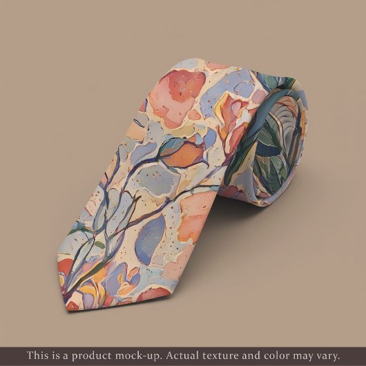 Soft Impressionist Floral Necktie Stropdas