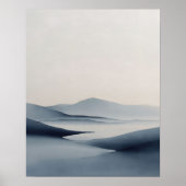 Soft Indigo Abstract Horizon Wall Art Poster (Voorkant)