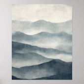 Soft Indigo Abstract Terrain Wall Art Poster (Voorkant)
