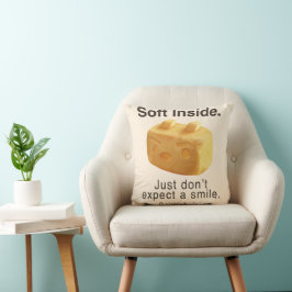 Soft Inside: Iron T Pineapple Cake Funny Quote Art Kussen