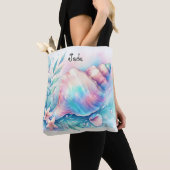Soft Iridescent Pastel Hues Conch Seashell Tote Bag (Dichtbij)