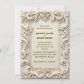 Soft Ivory Baroque Grandeur Acanthus Swirl Minimal Kaart (Voorkant)