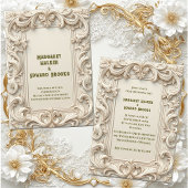 Soft Ivory Baroque Grandeur Acanthus Swirl Minimal Kaart