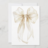 Soft Ivory Bow Text Overlay Baby Shower Kaart (Achterkant)