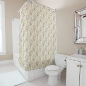 Soft Ivory Curtain Victorian Damask Bathroom Charm Douchegordijn (In situ)