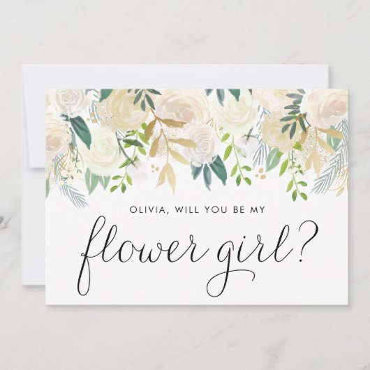 Soft Ivory Flowers Wil jij mijn Bloemenmeisje zijn (Voorkant)