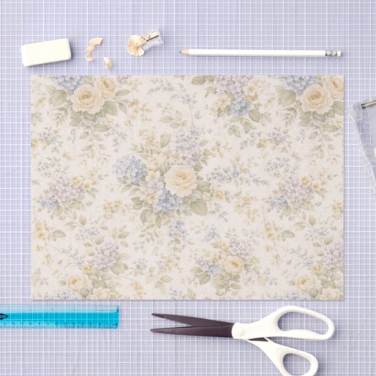 Soft Ivory Garden Bloom Tissuepapier (Craft)