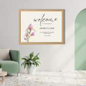 Soft Ivory & Iris bruiloft welkom Acryl Bord